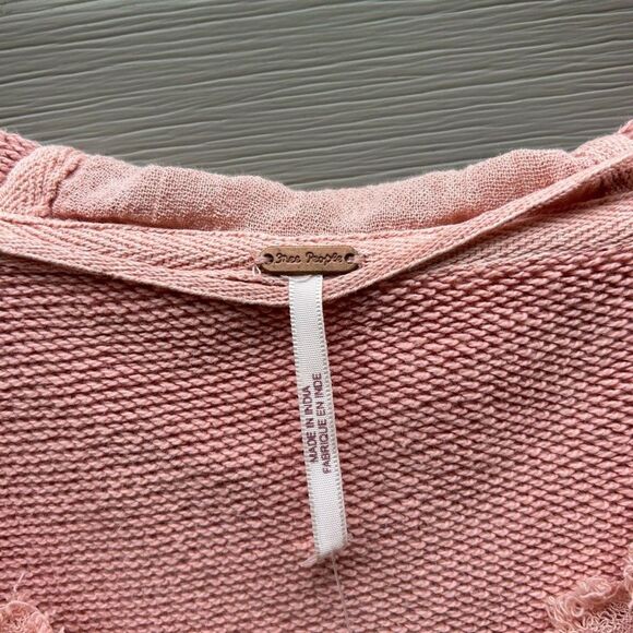 New Free People Summer Dreams pink oversized size S hoodie sweatshirt NWT - Picture 7 of 8
